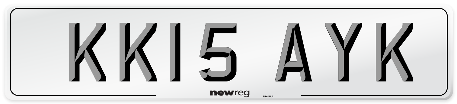 KK15 AYK Number Plate from New Reg